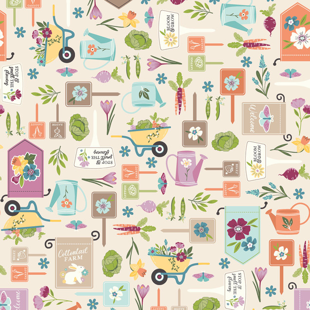 Cottontail Farm MAS11340-E Cream Kimberbell Fabric Image