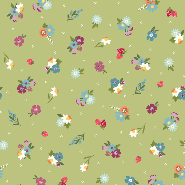 Cottontail Farm MAS11343-G Green Kimberbell Fabric Image