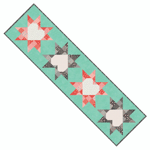 Dear Sweetheart Starlet Hearts Table Runner Project Image