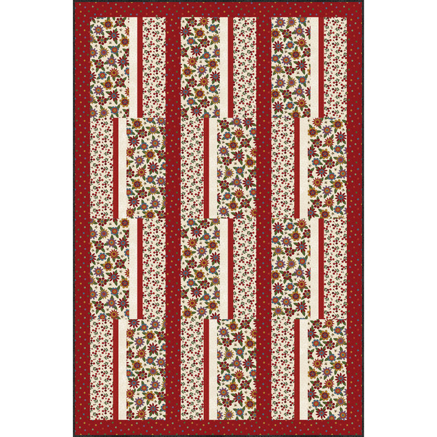 Penny Flower Flannel Changing Lanes Quilt Project Image