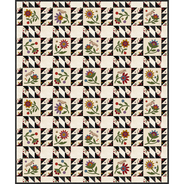 Penny Flower Flannel Penny Flowers with a Twist Quilt Project Image