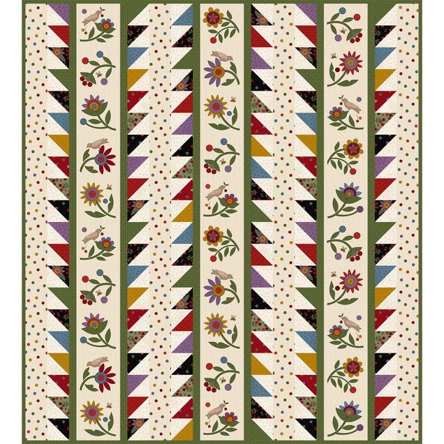 Penny Flower Flannel Penny Flower Stripes Quilt Project Image