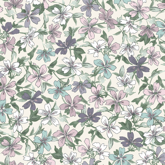 Morning Mist MAS11452-E Cream Maywood Studio Fabric Image