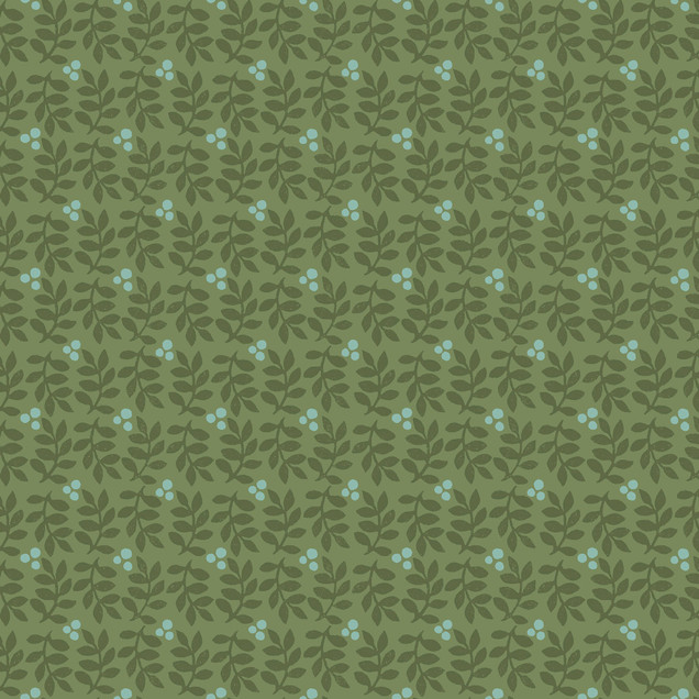Printed Garden MAS11362-G Green Susie Hetherington Fabric Image