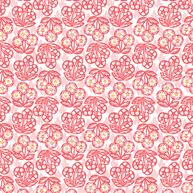 Printed Garden MAS11365-R Red Susie Hetherington Fabric Image