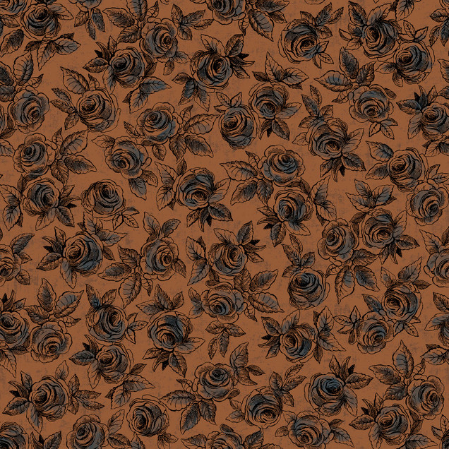 Dark Moon MAS11566-O Orange Maywood Studio Fabric Image