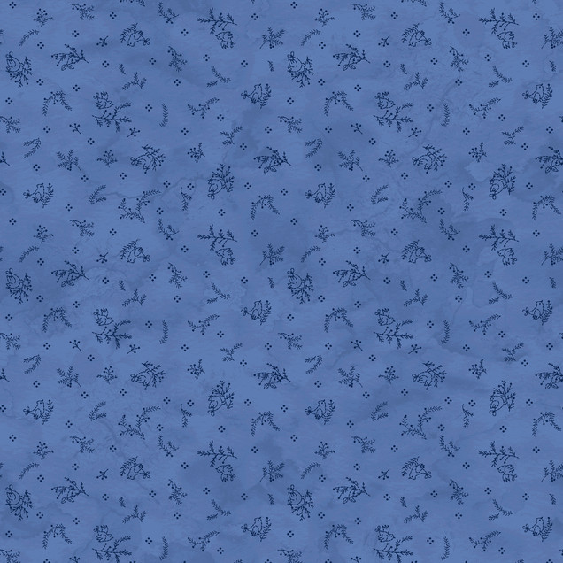 Frosty Friends MAS11484-B Blue Robin Kingsley Fabric Image
