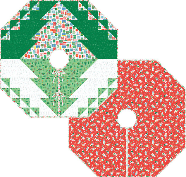 Christmas Break Twin Pines Tree Skirt Free Pattern Project Image