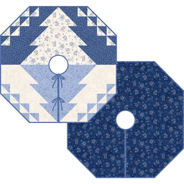 Frosty Friends Twin Pines Tree Skirt Free Pattern Project Image