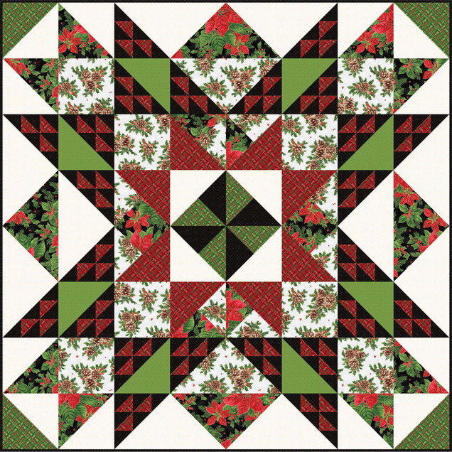 Evergreen Bows Seasonal Salutations Quilt Project Image