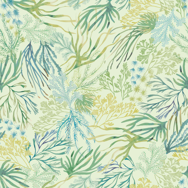 Seascape MAS10672-GQ Green/Aqua Maywood Studio