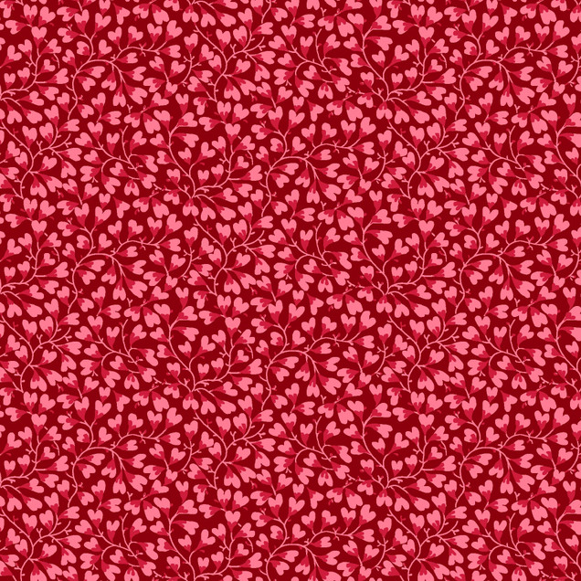 All Our Hearts MAS10516-R Red Maywood Studio Fabric Image