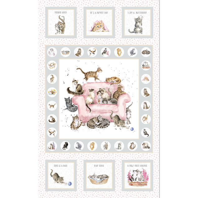 Whiskers & Paws MAS10410-K Grey Hannah Dale Fabric Image