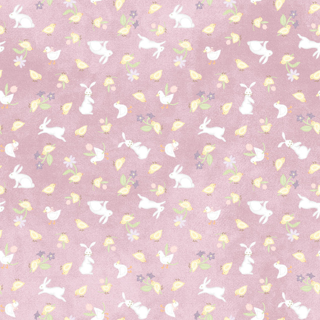 Little Chicks Flannel MASF10563-VR Purple Bonnie Sullivan Fabric Image
