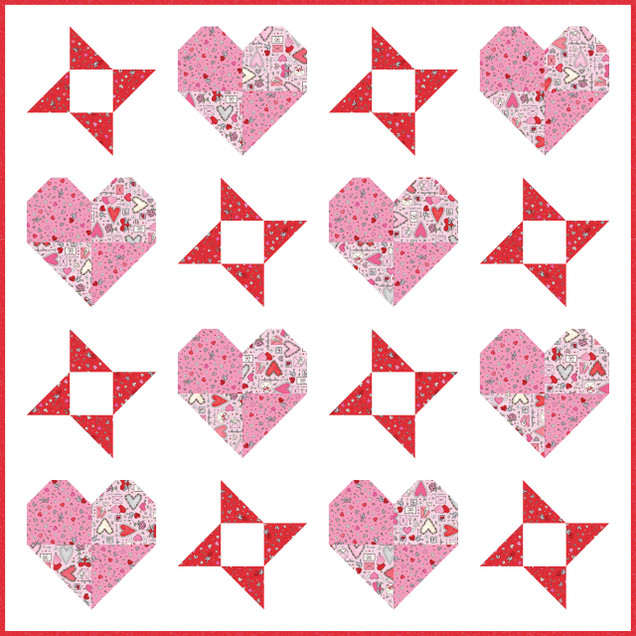 I Heart You Friendship Hearts Quilt Project Image