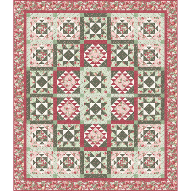 Regal Rose Boxed Flowers Quilt Project Image