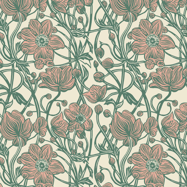 Cottage Flowers MAS10831-P Pink Susie Hetherington