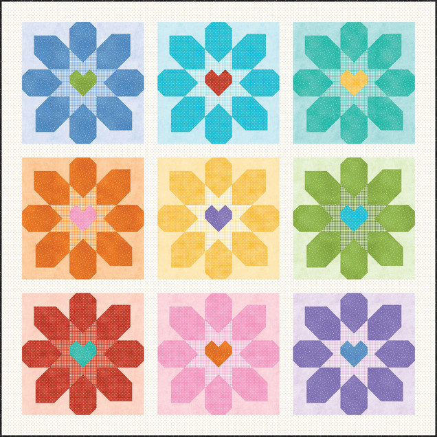 Beautiful Basics Flower Love Quilt Project Image