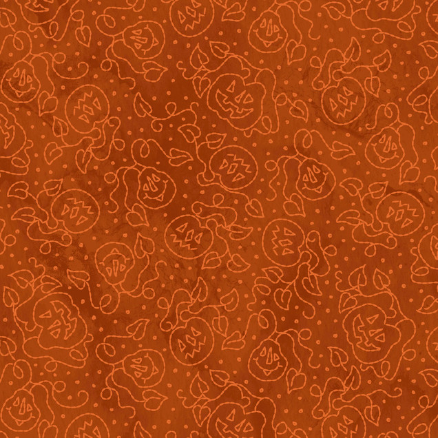 Spooky Stitches MAS10871-O Orange Robin Kingsley Fabric Image