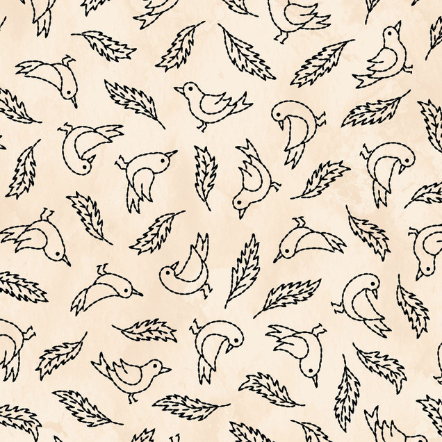 Spooky Stitches MAS10873-E Cream Robin Kingsley Fabric Image