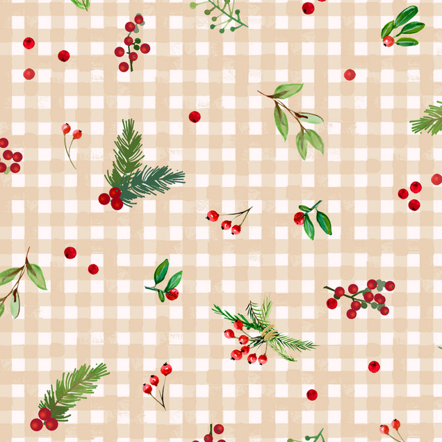 Winter Wreaths MAS10883-E Cream Maywood Studio Fabric Image