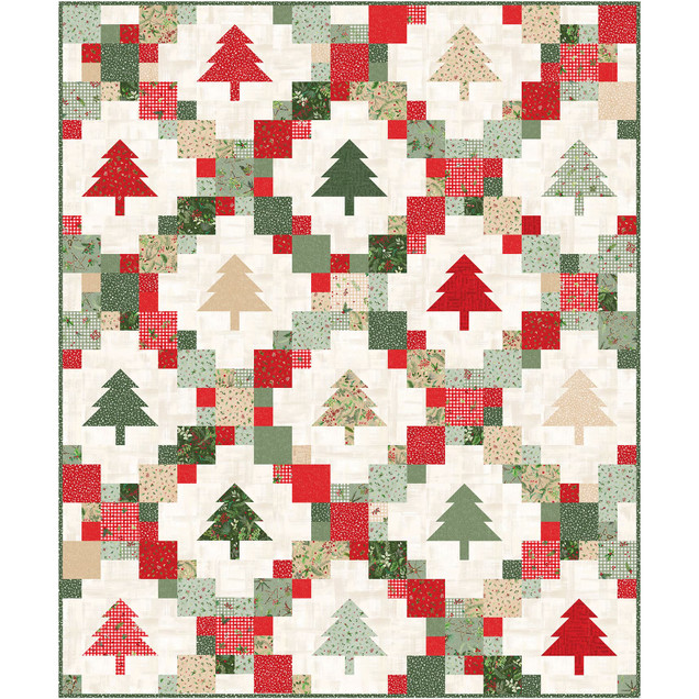 Winter Wreaths Evergreen Quilt Project Image