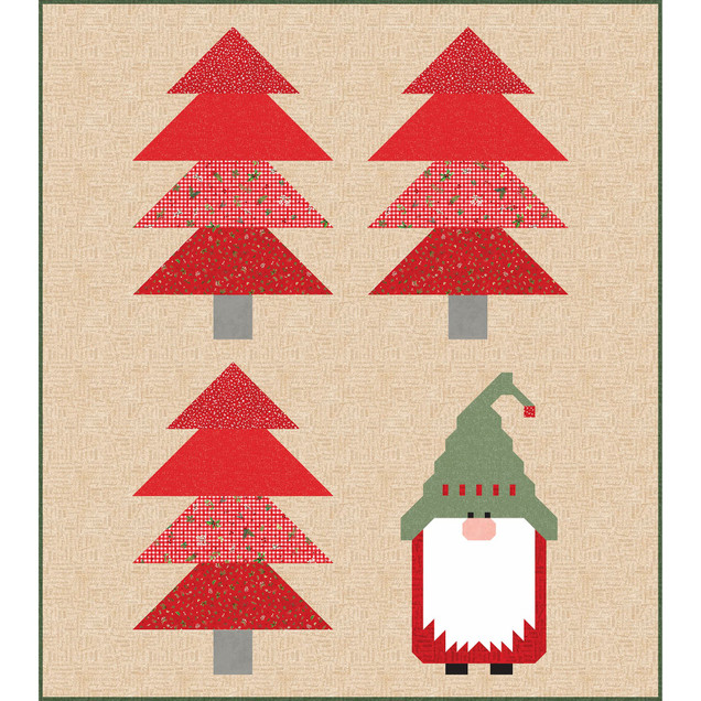 Winter Wreaths Scandinavian Tomte Quilt Project Image