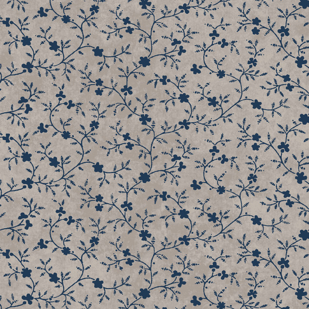 Patchwork Blue MAS10933-T Tan Maywood Studio Fabric Image