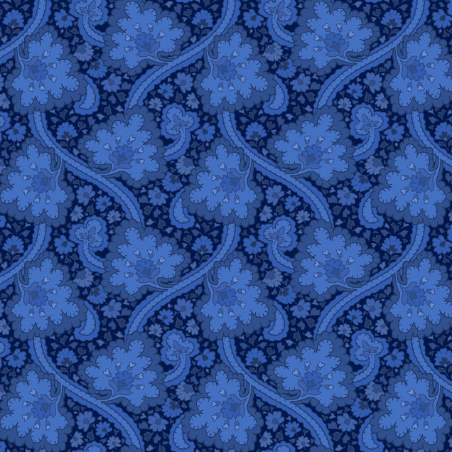 Blue Belle MAS10904-N Navy Maywood Studio Fabric Image