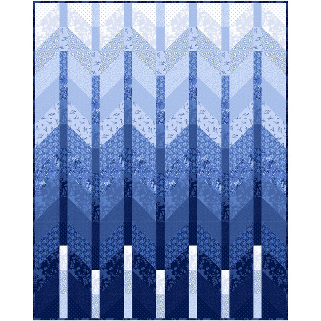 Blue Belle Ombre Mountains Quilt Project Image