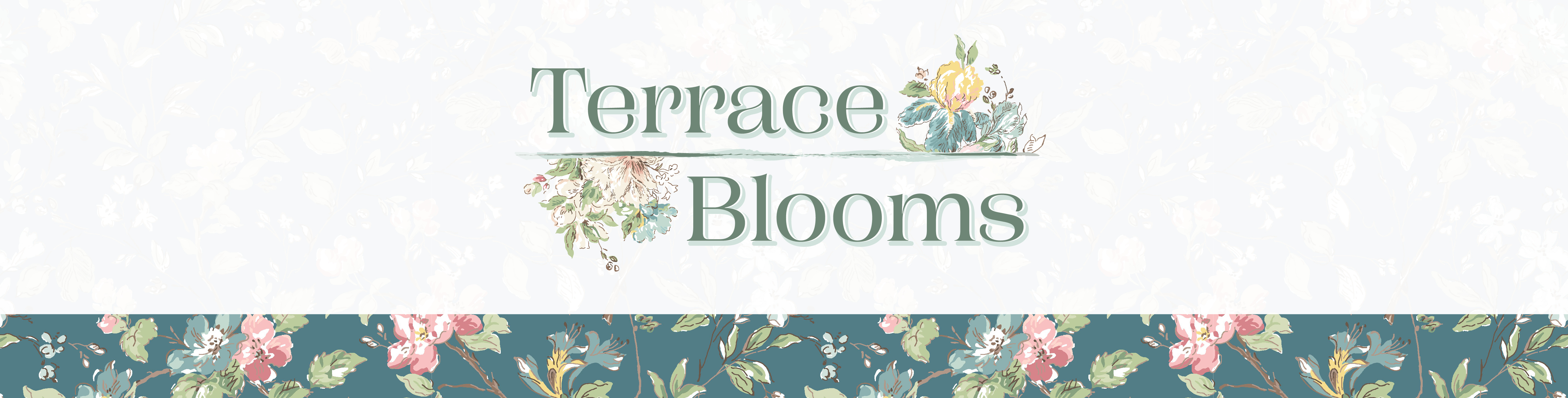 Terrace Blooms fabric collection banner Terrace Blooms fabric collection banner