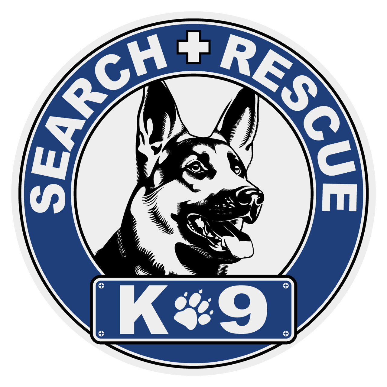 Round Search Rescue K 9 Decal