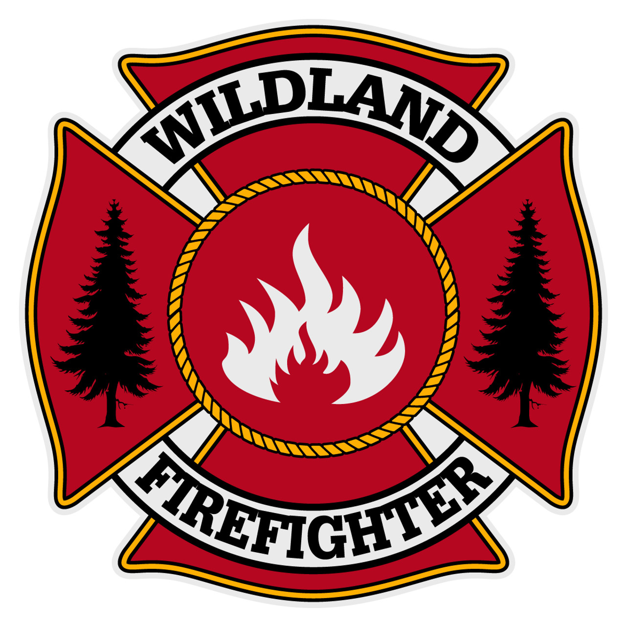 Wildland Firefighter Maltese Cross Reflective Decal