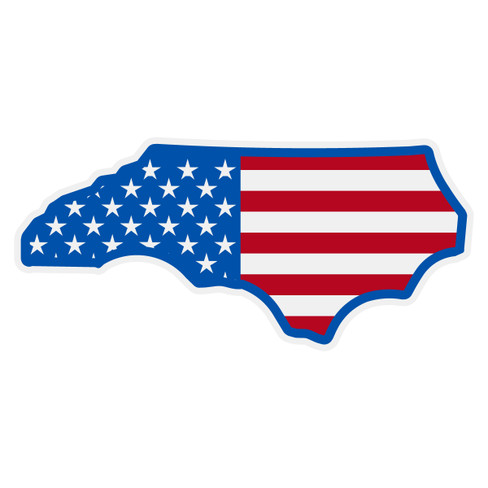 US Flag on NC Outline Decal - The Emergency Mall