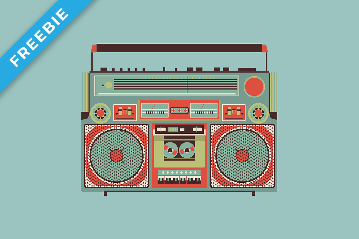 Retro Boombox Illustration