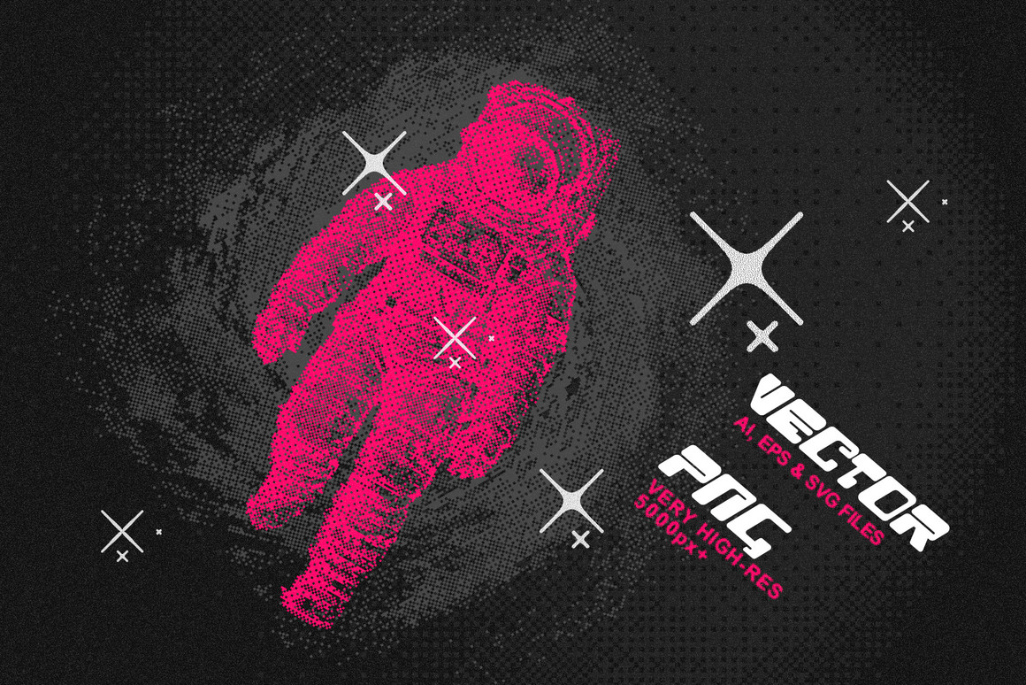 70 Space Bitmap Dither Vector & PNG