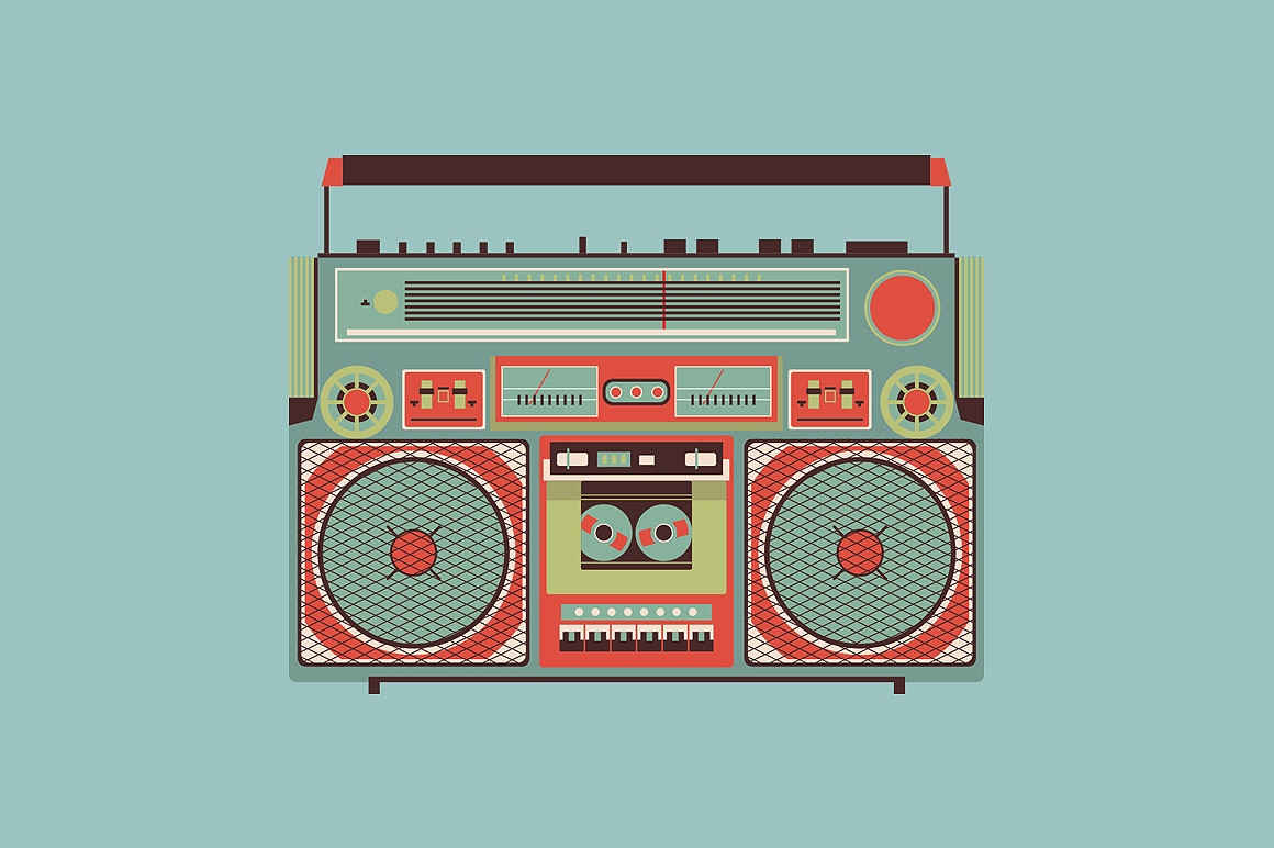 Retro Boombox Illustration