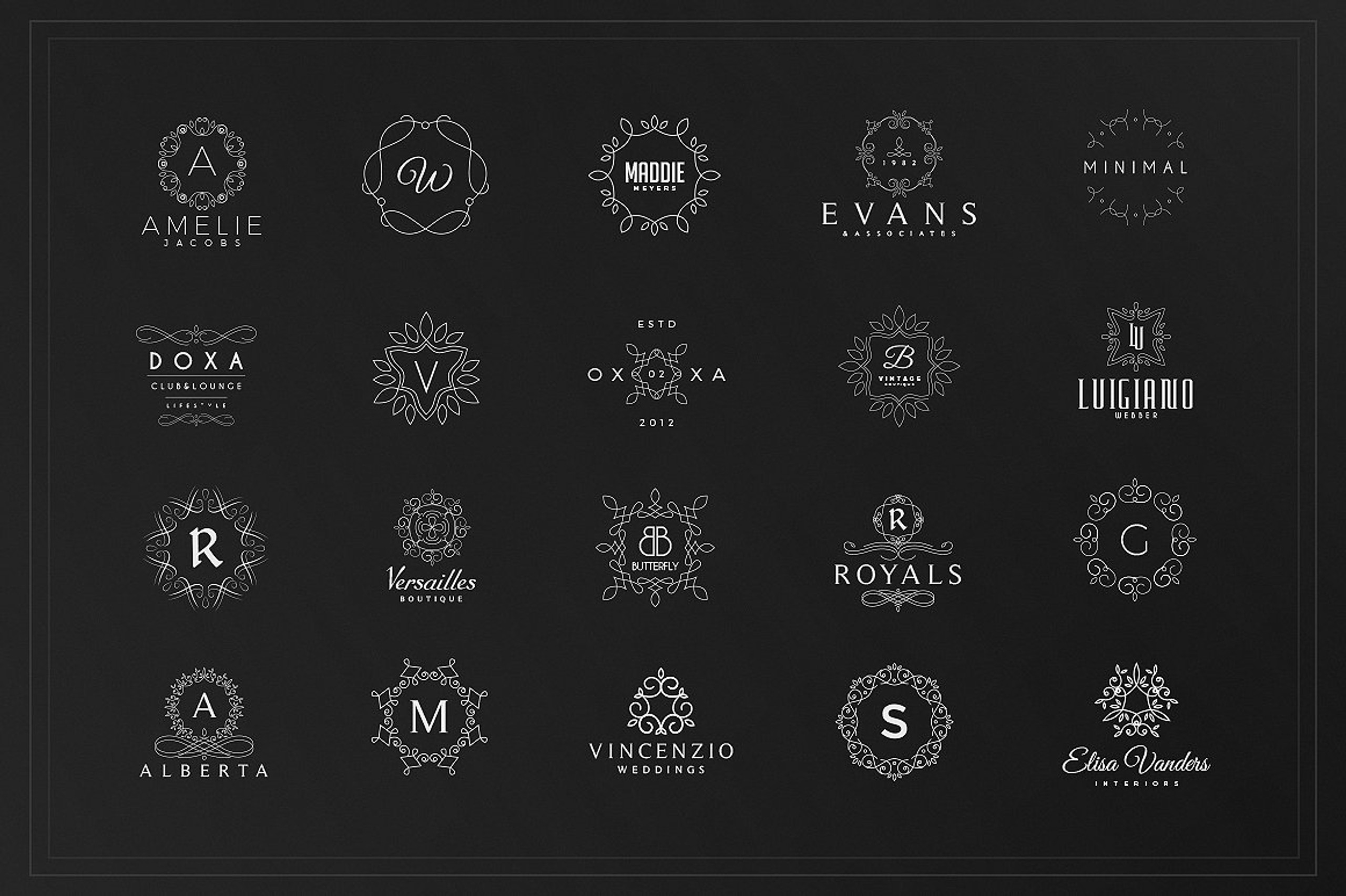 Monogram & Crest Logos Set