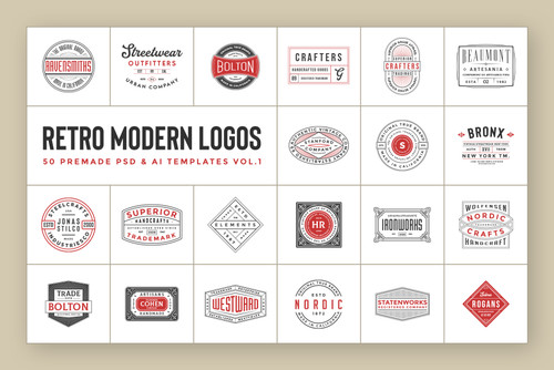 50 Retro Modern Logos Vol.1