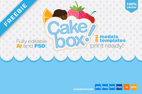 Gift Box Packaging Cake Template