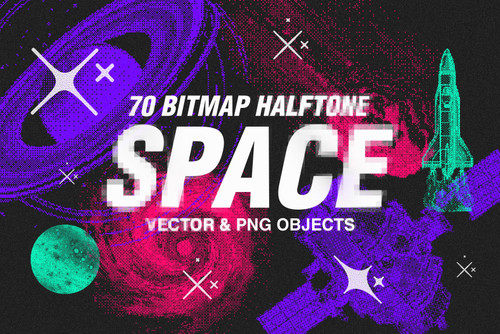 Space-themed bitmap, dither, vector, and PNG images