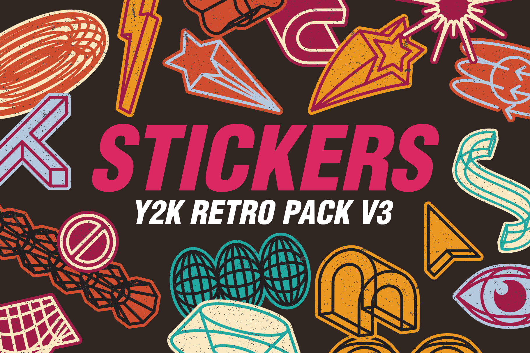 25 Y2K Stickers Retro Pack Vol.3