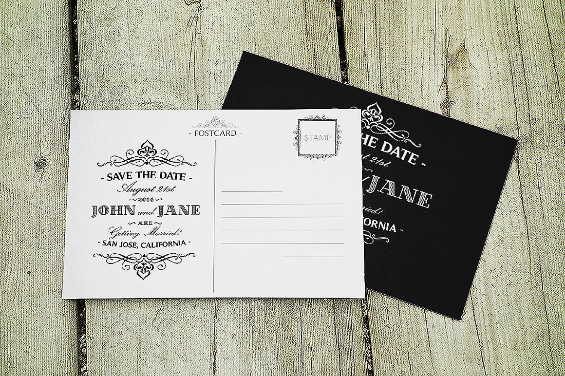 save the date postcard template