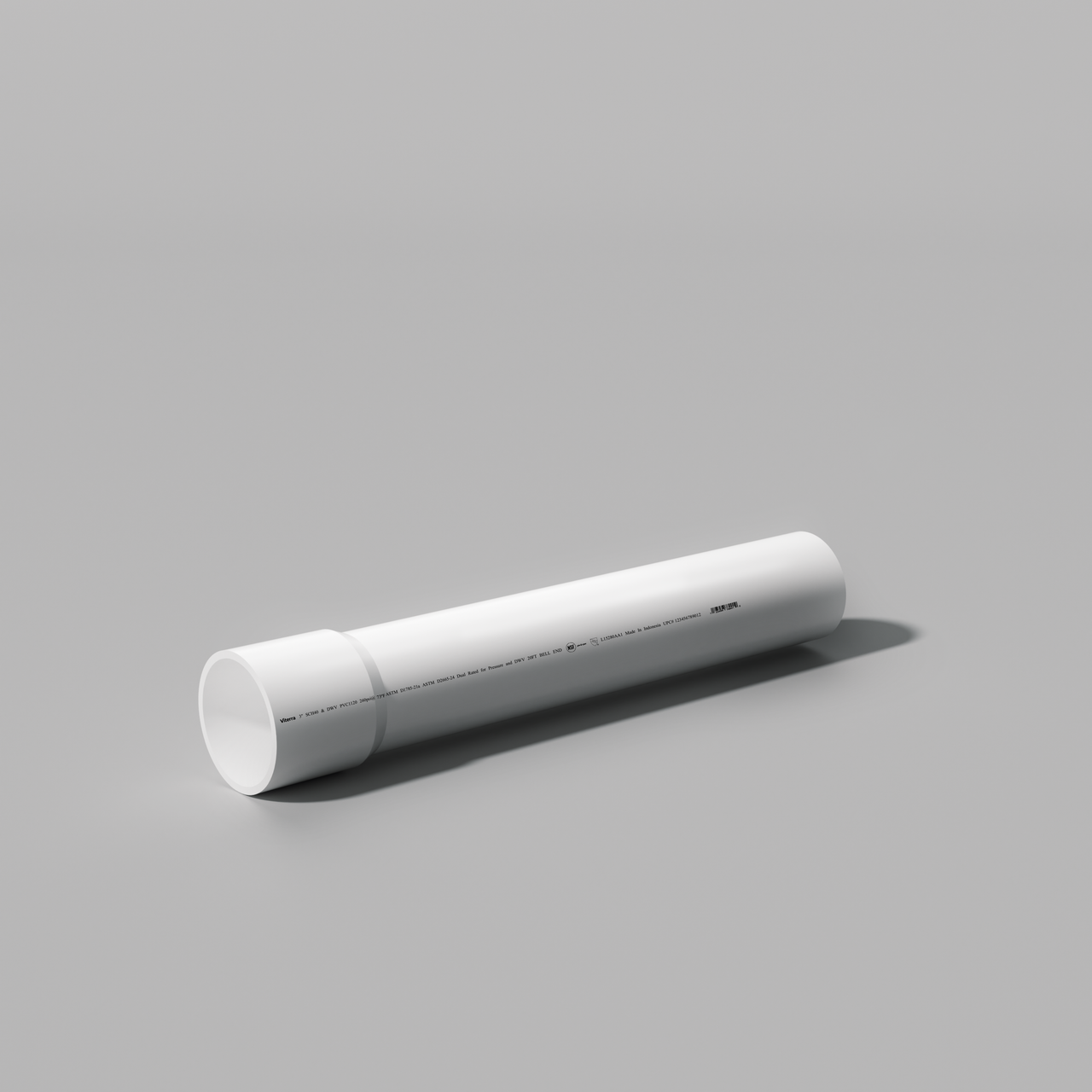 3 in. x 20 ft. PVC Schedule 40 DWV Pressure Pipe - Bell End