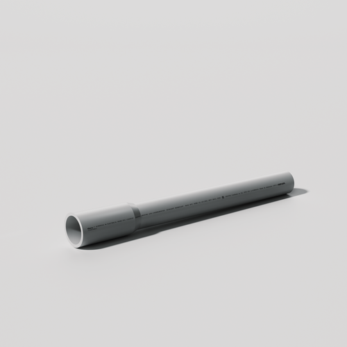 1 in. x 10 ft. PVC Schedule 40 Gray Conduit Pipe - Bell End