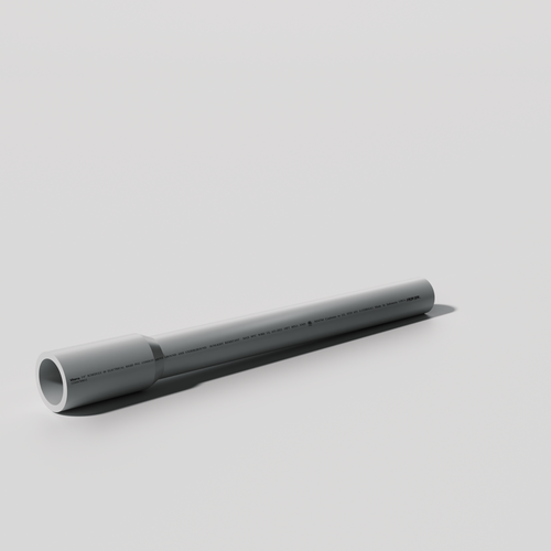 3/4 in. x 10 ft. PVC Schedule 80 Gray Conduit Pipe - Bell End