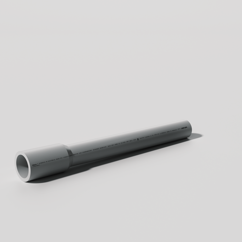 1 in. x 10 ft. PVC Schedule 80 Gray Conduit Pipe - Bell End