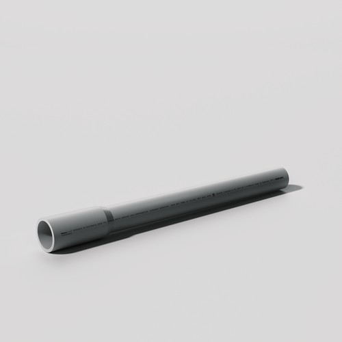 1-1/2 in. x 10 ft. PVC Schedule 80 Gray Conduit Pipe - Bell End