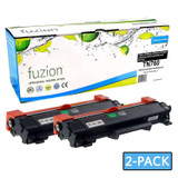 Fuzion Brother TN760 Compatible Toner High Yield - Black (2 Pack)
