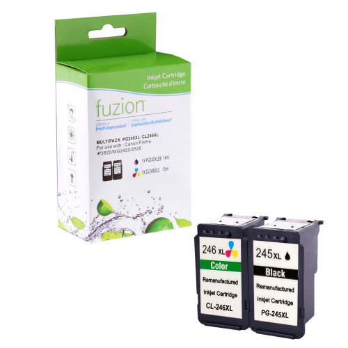 Fuzion Canon PG245XL/CL246XL Remanufactured Inkjet Set - Black/C/M/Y